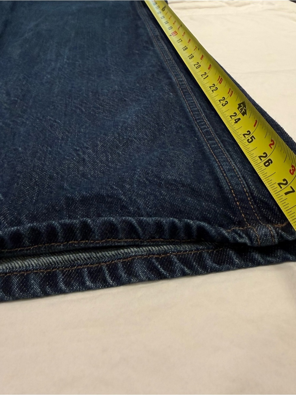 Abercrombie & Fitch Curve Love High Rise Wide Leg Dark Denim Jean 25/0 Short - Picture 7 of 9